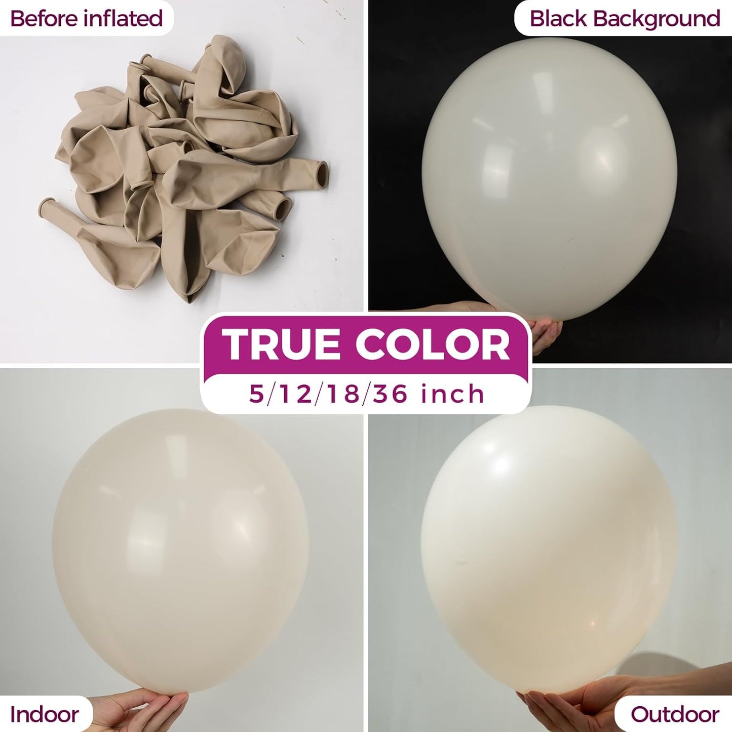 Bezente White Sand Balloons 18 Inch - 30 Pack Large Thick Sand White Balloons Big Round Cream Latex Balloons for Birthday Wedding Bridal Shower Gender Reveal Party Decoration