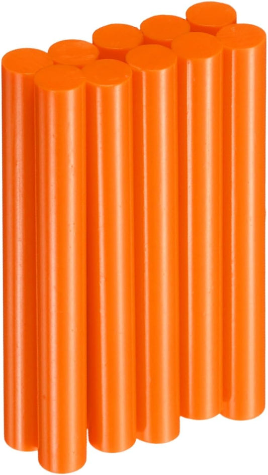 HARFINGTON 10pcs Hot Glue Sticks 0.43" Dia x 3.94" Long EVA Mini Hot Melt Adhesive Glue Stick for Hot Melt Gun Wood Plastic Glass Flowers Fabrics Foam, Orange