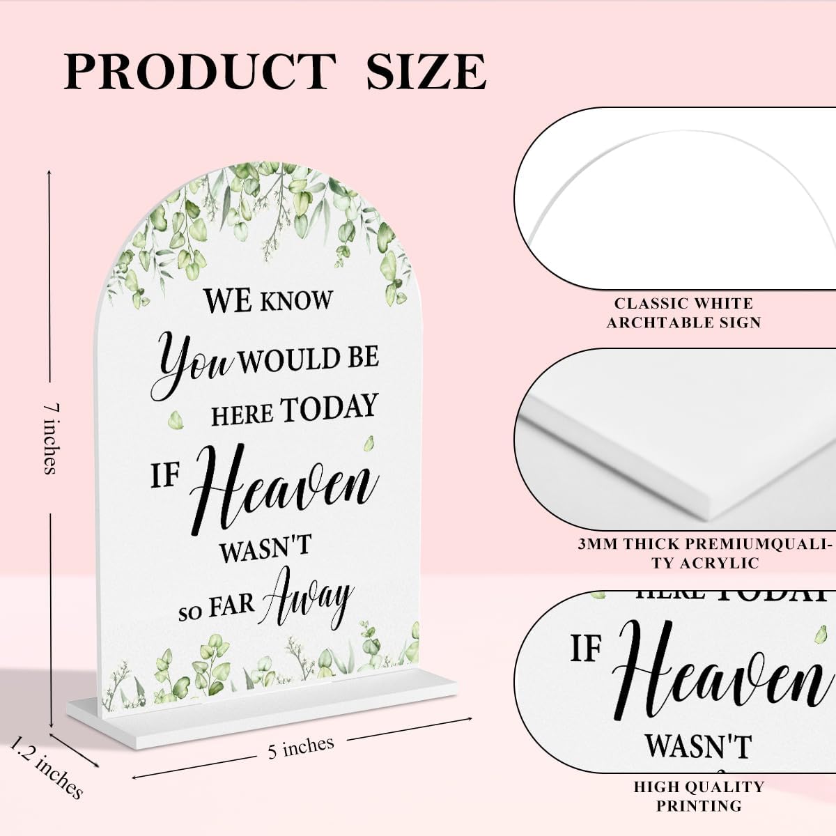 Wedding Memorial Sign We Know You Would Be Here Today If Heaven White Acrylic Table Sign for Marriage Parties Anniversaries Reception Cafe Hotel Party Bar Business Event