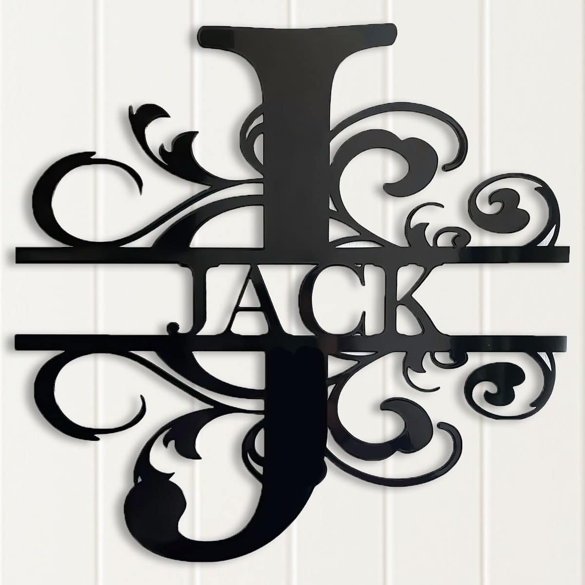 Custom Metal Signs | Name Sign Personalize for Outdoors Last Split Letter Monogram Wall Decor Family Personalized Wedding Gift Housewarming Art Outdoor