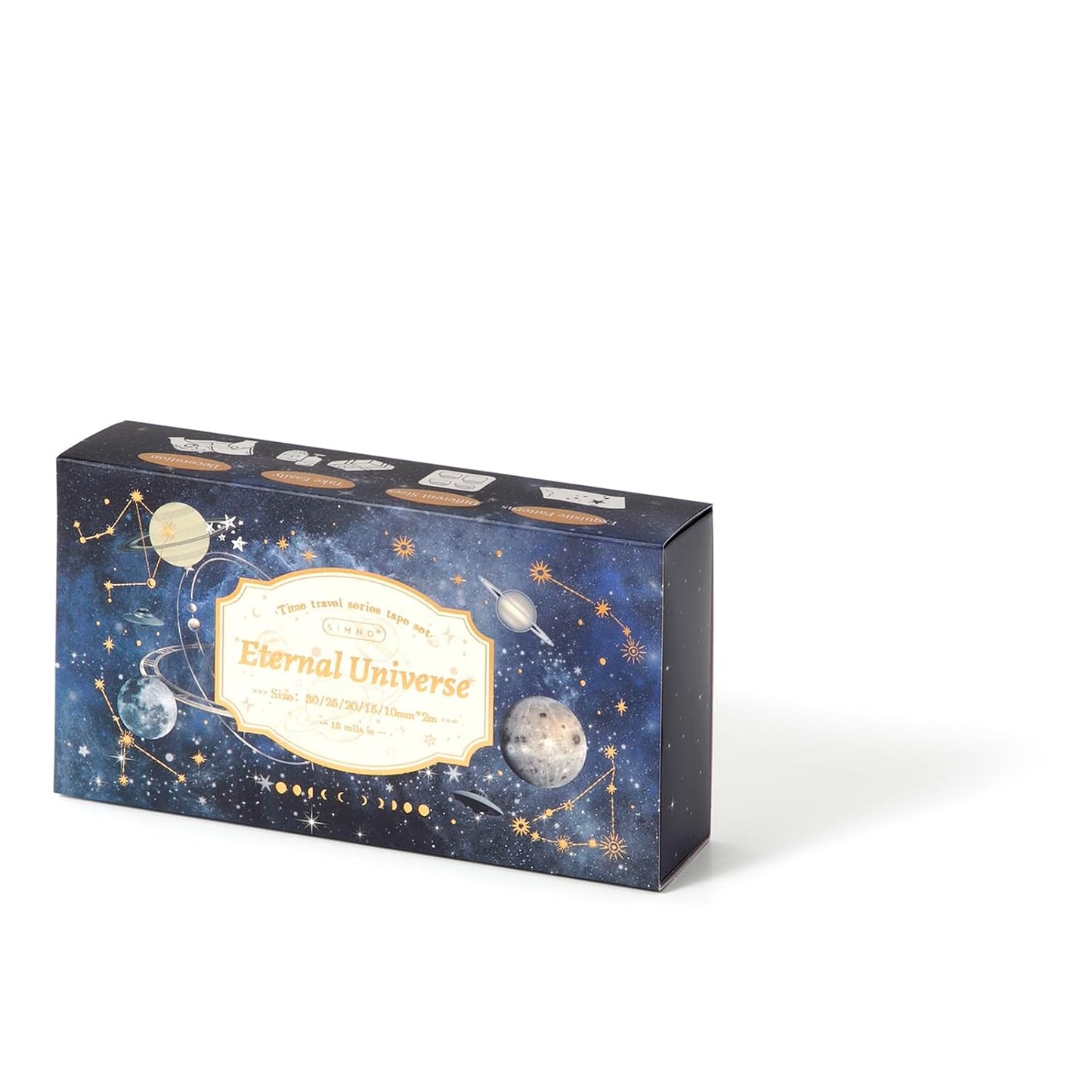 18 Rolls Celestial Washi Tape Set Galaxy washi Tape for Crafts and Journaling DIY washi Tape for journaling Decorative Tape for Scrapbook Scrapbooking Supplies