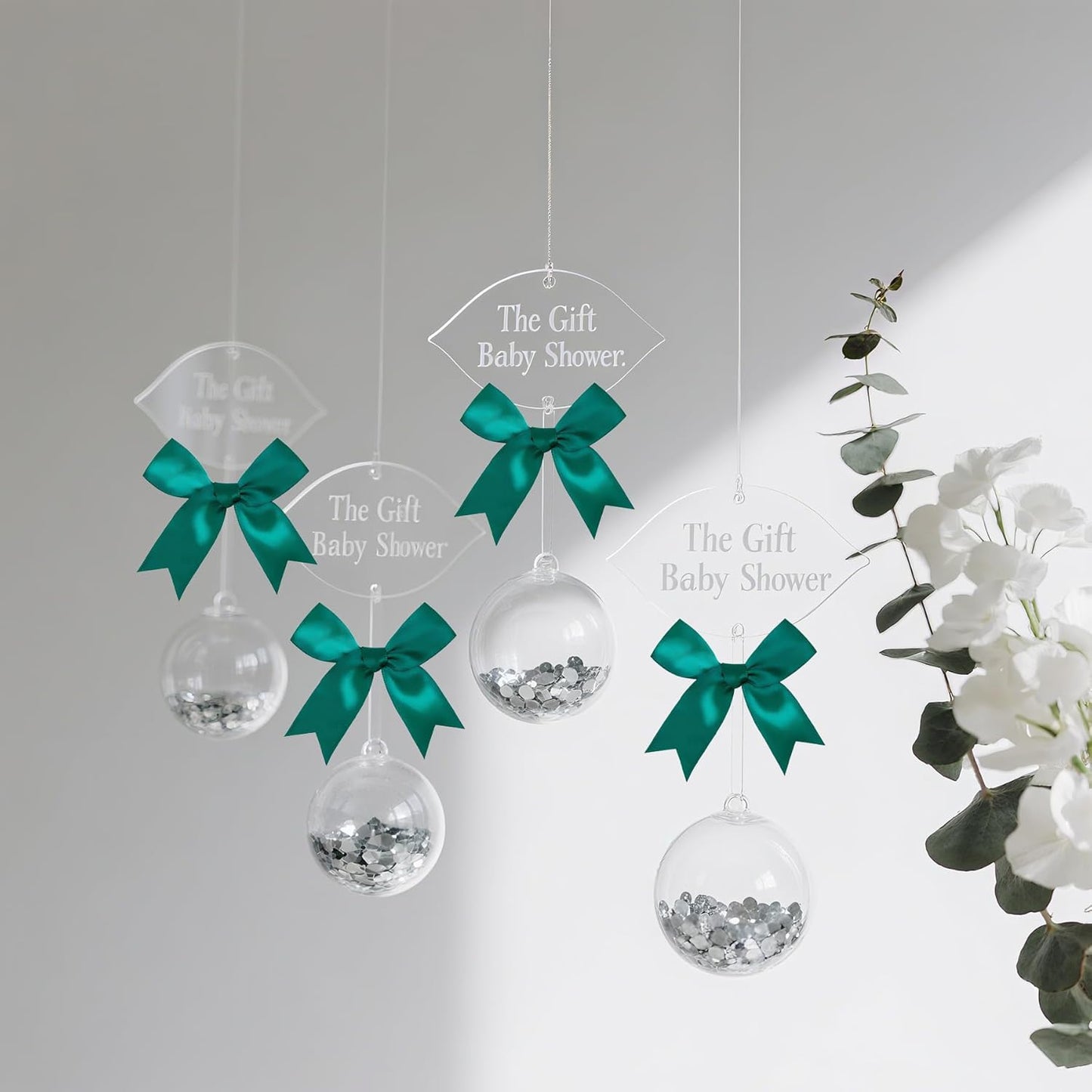 50 PCS Twist Tie Bows Satin Ribbon Bows 3.3 Inch Gift Wrap Bows Craft Bows for Gift Wrapping, Party Decorations Gifts Bag DIY Treat Bags Wedding Decor Baby Shower Christmas (Dark Green)