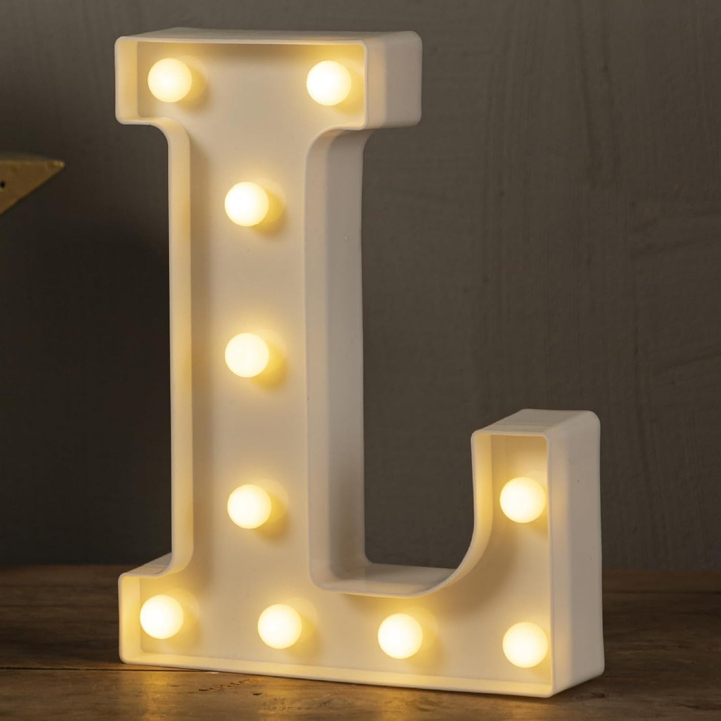 HXWEIYE Light Up Letters L, LED Marquee Letters Lights Sign 26 Alphabet and 10 Number Big Lights Letter for Party Birthday Bar Battery Powered Christmas Decor Letter Lights (Warm White)