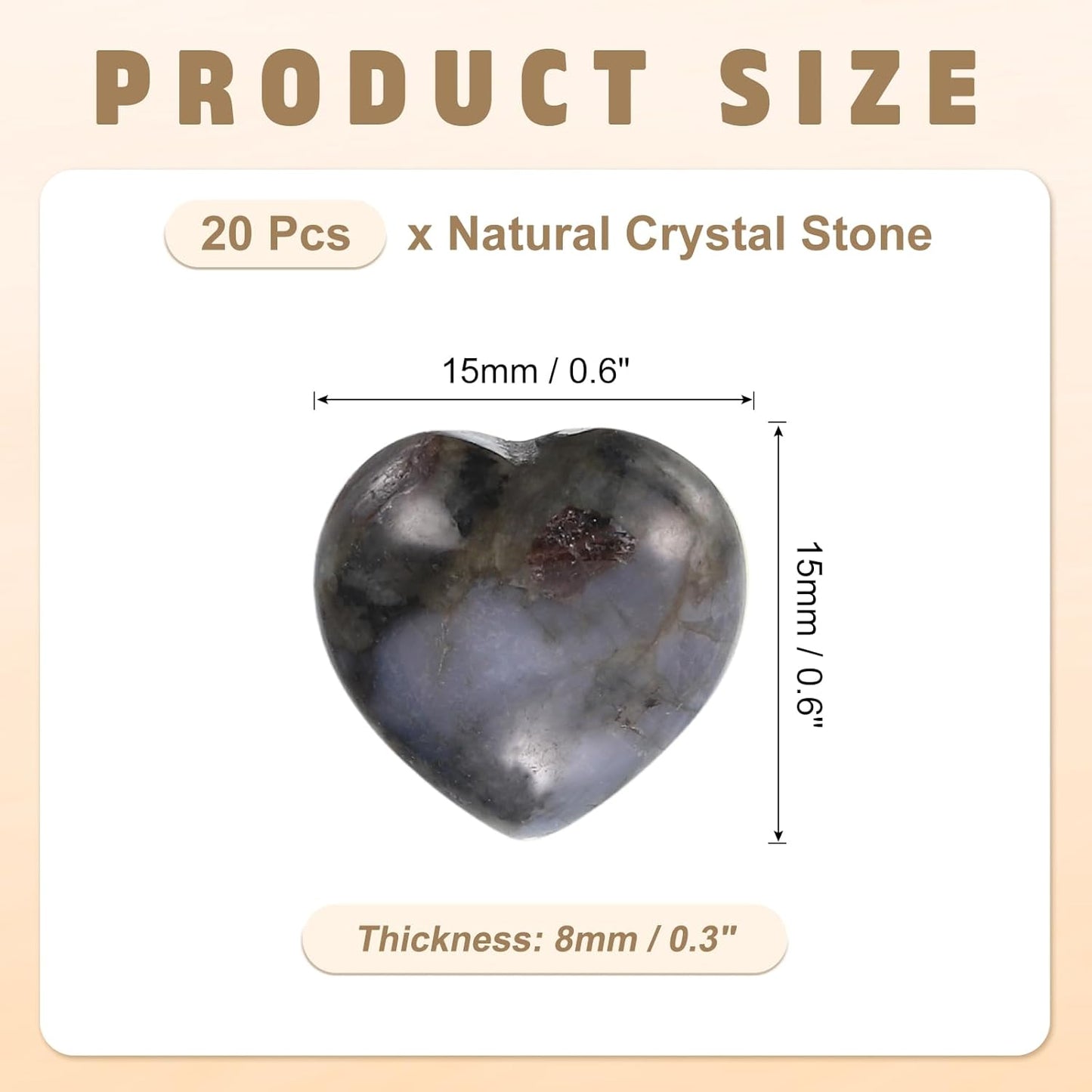 PATIKIL 20 Pcs Natural Heart Shaped Crystal Stone, 0.6 Inch Mini Polished Love Gemstone Crystal, Pocket Rock Engraved Worry Stones for Women Gifts Meditation, Black White
