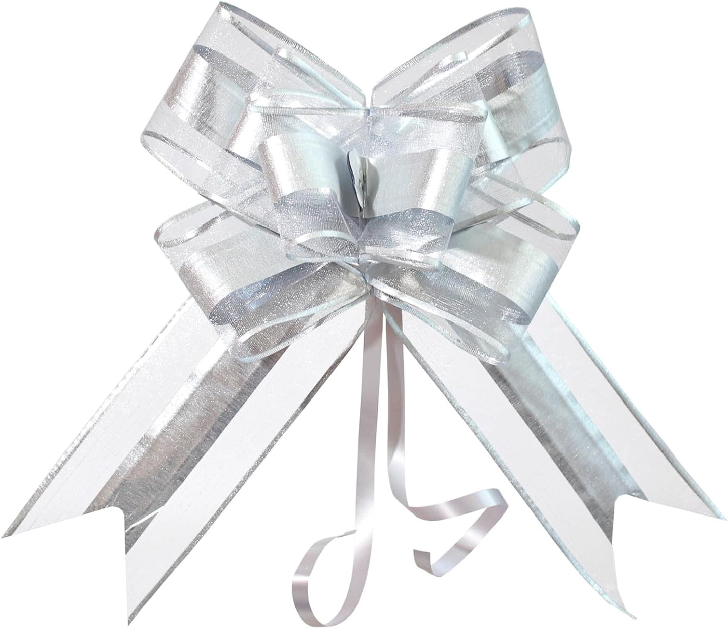 Large Bows for Gift Wrapping, Big Bow for Present, Wedding Decor, Christmas Gifts Decoration for Man, Birthdays, Valentine's Day, Anniversary(Sliver, 8 inches, 10 PCS)