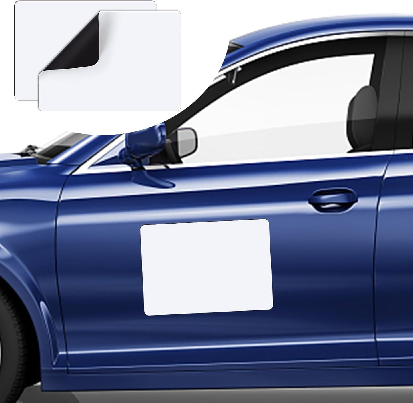 DIYMAG 2Pcs 17x12 Inch Blank Car Magnets, Flexible Magnetic Bumper Sticker Set for Advertising, Preventing Car Scratches and Dents