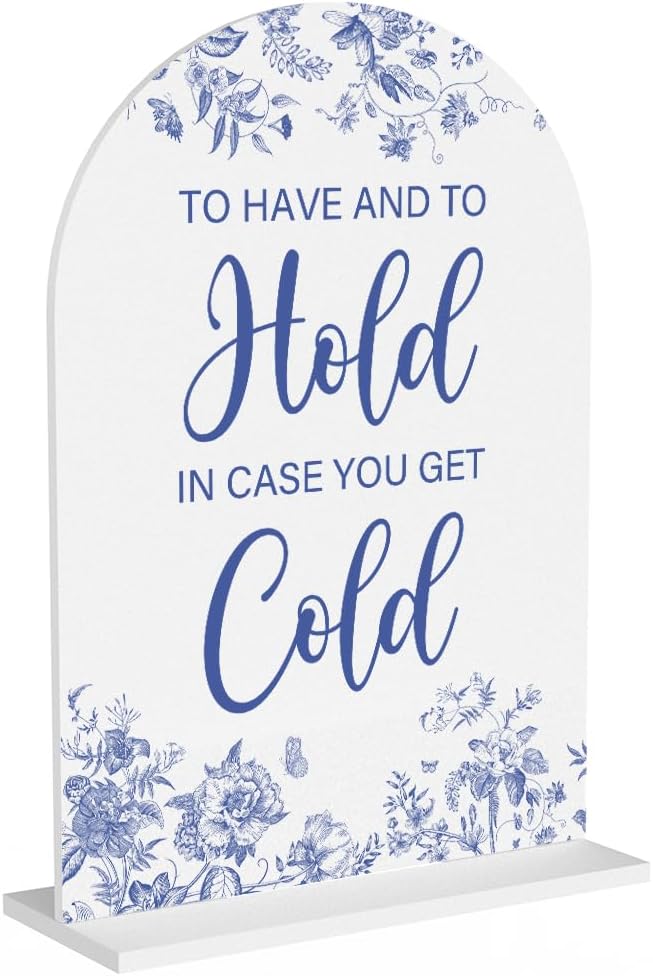 Acrylic Wedding Signs, Dusty Blue Wedding Decor, Blue Weddings Decor, To Have And To Hold Signs for Reception, Modern Calligraphy Arch Acrylic Table Top Sign for Weddings Parties Dinners (White)