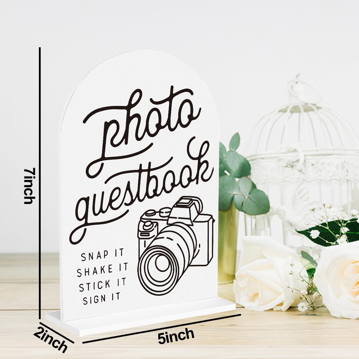 2Pcs Photo Guest Book Sign Cards and Gifts Sign for Wedding Engagement Party Bridal Shower Baby Shower Table Desk Acrylic Decor