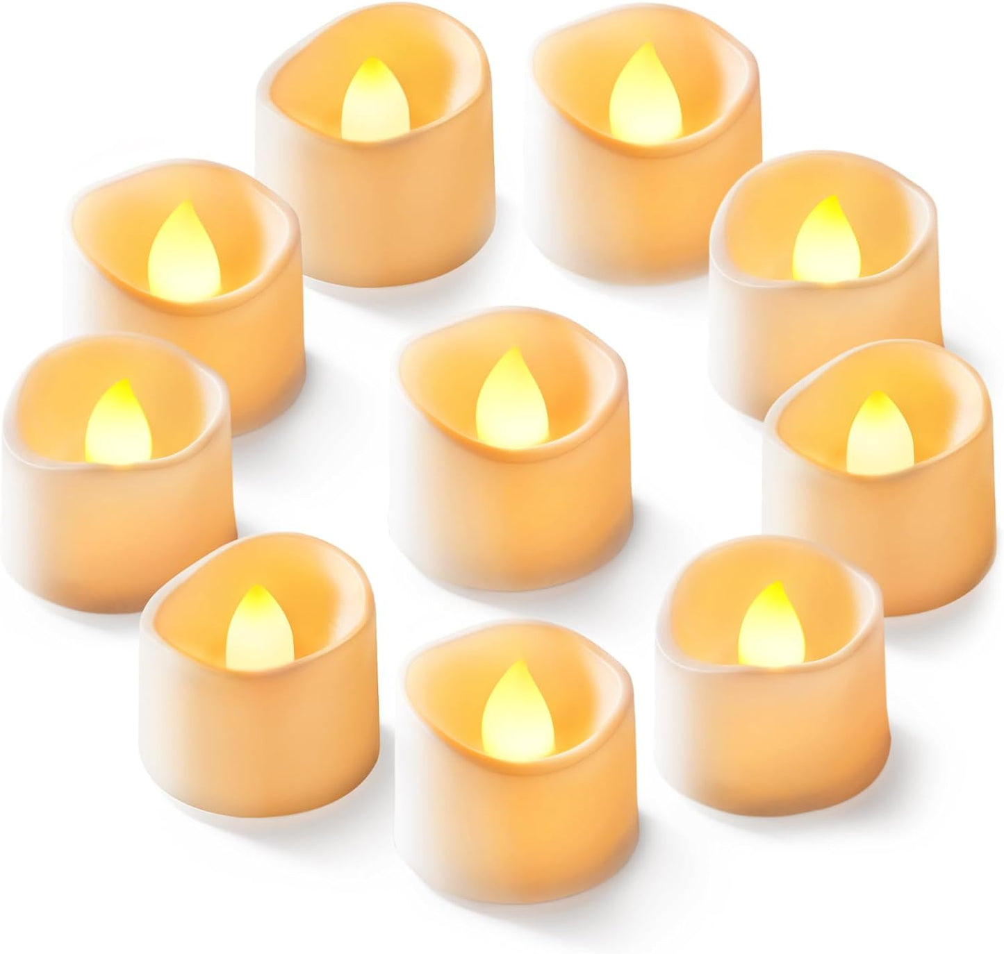 Homemory 12-Pack Flameless LED Tea Lights Candles Battery Operated, 200+Hour Fake Electric Candles TeaLights for Votive, Aniversary, Wedding Centerpiece Table Decor, Funeral, Halloween, Christmas