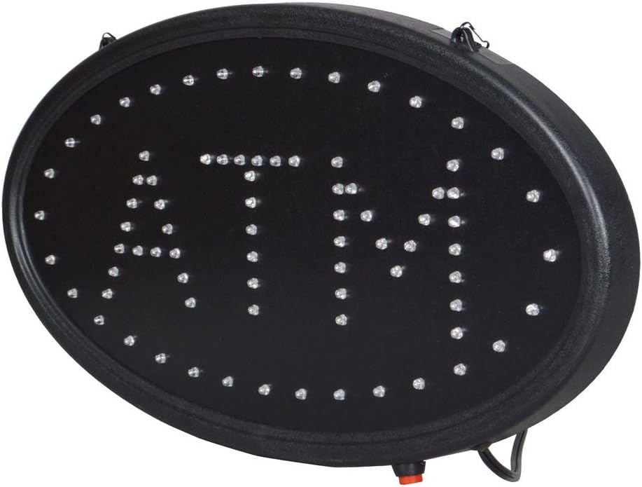 Boshen Led ATM Signs Decor for Bank Business Mart Shop Store Bar Cafe Now Open Sign Display On/Off Switch + Chain (19" Lx 10"W(Oval"ATM"))