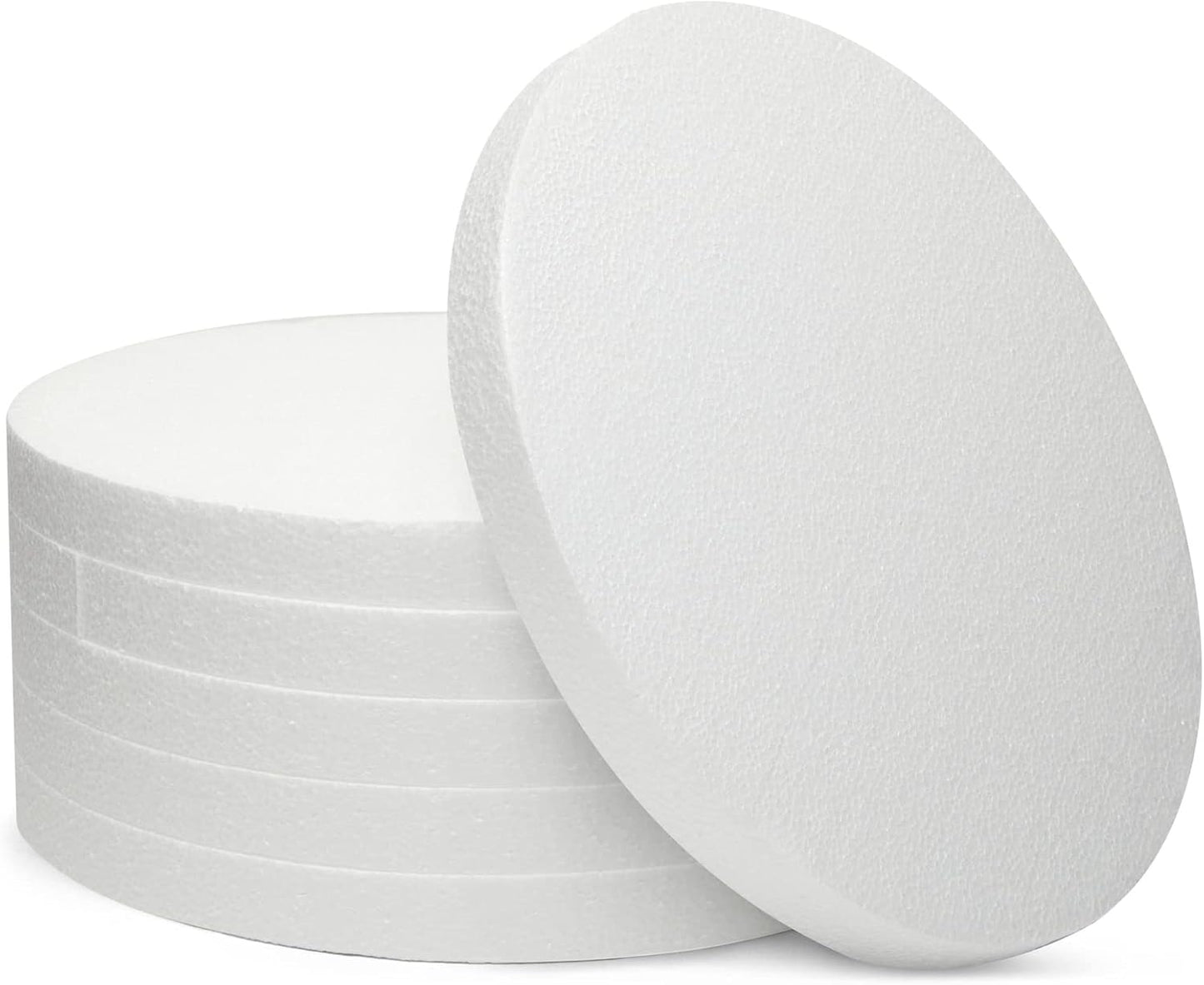 Juvale Thick Foam Discs - 12 x 12 x 1 In, White, 6-Pack - Circle Foam for Flowers Bouquet & DIY Craft Projects