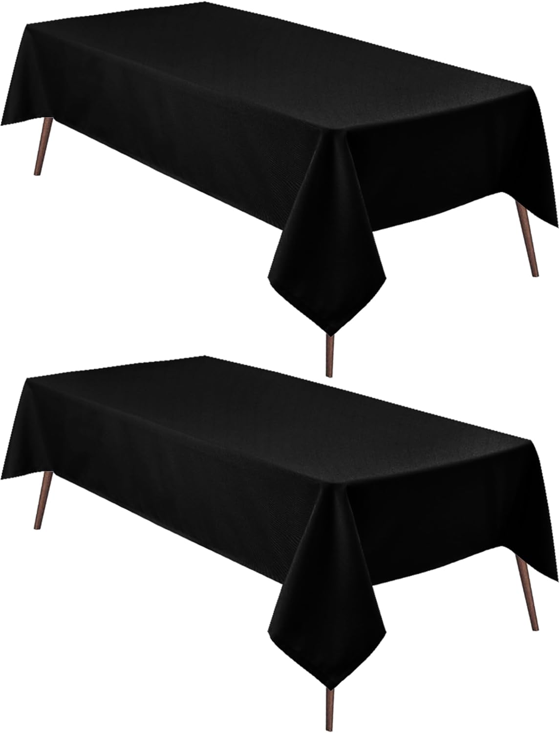 Hiasan 2 Pieces Black Tablecloth Square - Waterproof and Wrinklr Resistant Washable Polyester Fabric Table Cloth for Dining Room and Outdoor Use, 54 x 54 Inch