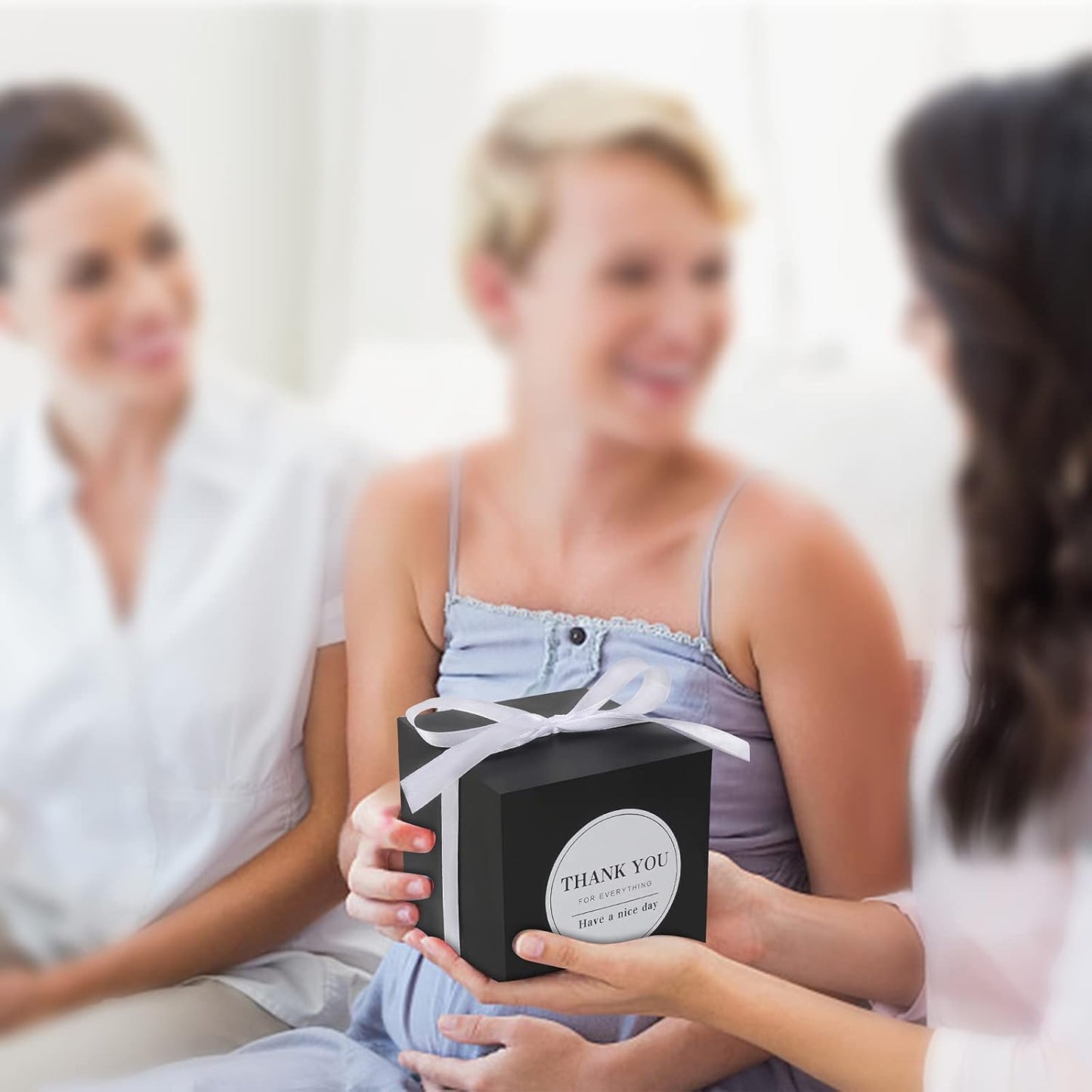 COTOPHER Small Gift Boxes 100 Pack 4x4x4 inches Black Gift Boxes with Lids for Gifts, Crafting, Wedding Party Favor, Cupcake Boxes, Candy, Bridesmaids Proposal Box with Ribbons and Stickers (Black,