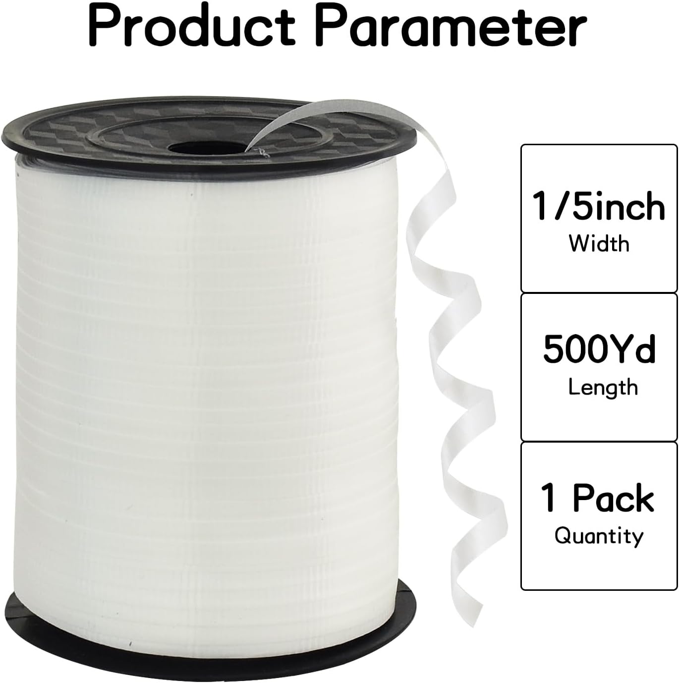 BEISHIDA 500 Yards Matte White Curling Ribbon Balloon String Crimped Ribbons for Gift Wrapping Ribbon for Birthday Halloween Party Decoration Festival Art Craft Christmas Gift Wraps