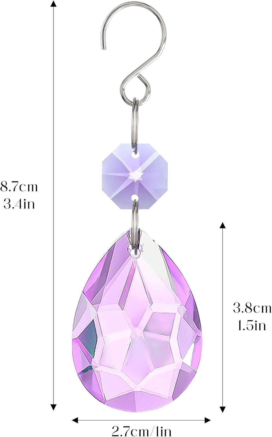 H&D HYALINE & DORA 3Inch Crystal Suncatcher Bauhinia Prisms Pendants 10Pcs Chandelier Crystals Replacement Hanging Sun Catcher Beads for DIY Arts Crafts Decor (Purple)