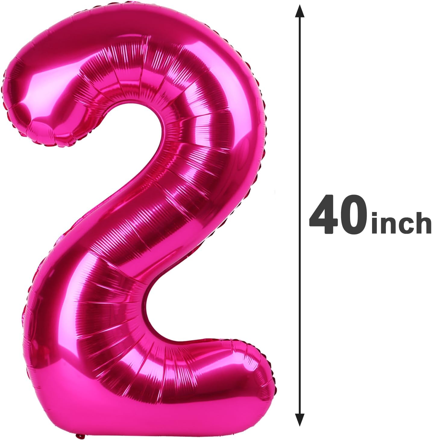 Hot Pink Number 27 Birthday Balloon 40 Inch, Digital Balloons for 27 Party Celebration Decorations Supplies, Mylar Foil Numbers Balloon for 27 Wedding Anniversary