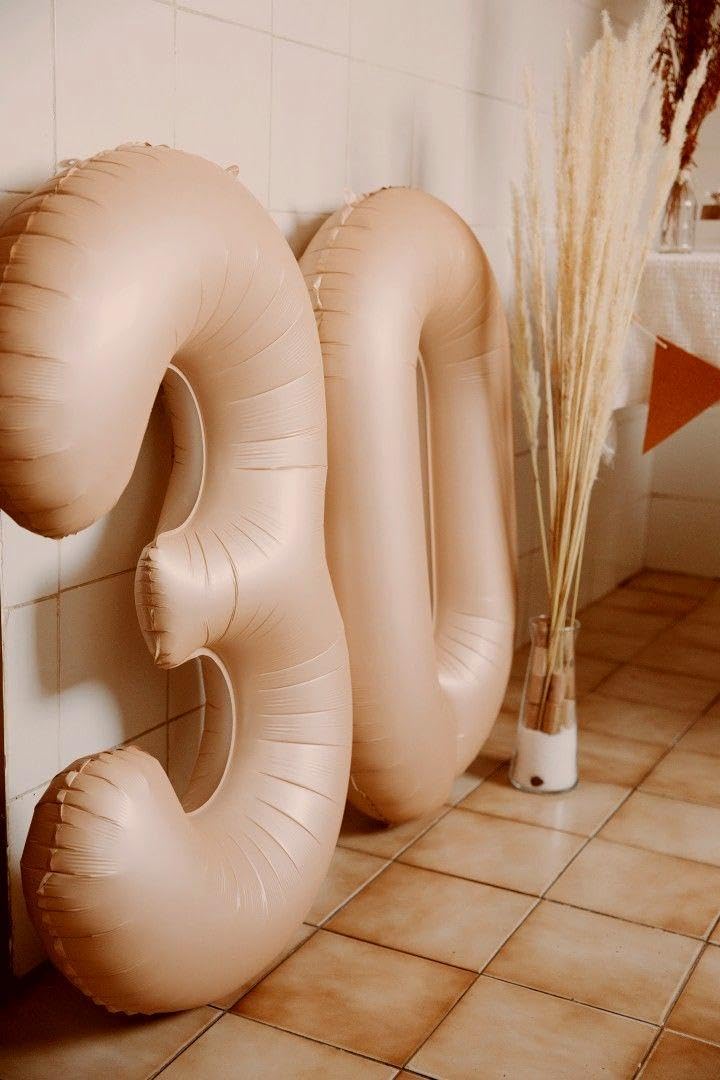 Light Brown 40 Inch 0 Number Balloons, 0 Decorations for 10 20 30 40 50 60 70 80 90 100 Birthday, 2026 Light Brown Foil Giant Birthday Graduations Anniversary Party Balloon