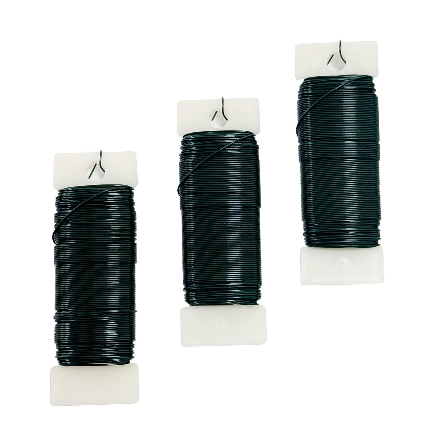 Green Floral Wire 3 Pack 114 Yards 22 Gauge Flexible Paddle Craft Wire for Wreath Making, Christmas Tree, Floral Arrangements and DIY Crafts