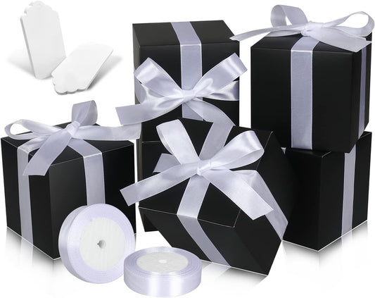 Black Gift Boxes 5x5x5, 30 Pack Paper Gift Boxes with Lids for Gift, Bridesmaid Proposal Box, Cupcake Boxes, Gift Box for Wedding, Birthday, Groomsmen Proposal, Gifts, Packaging, Present