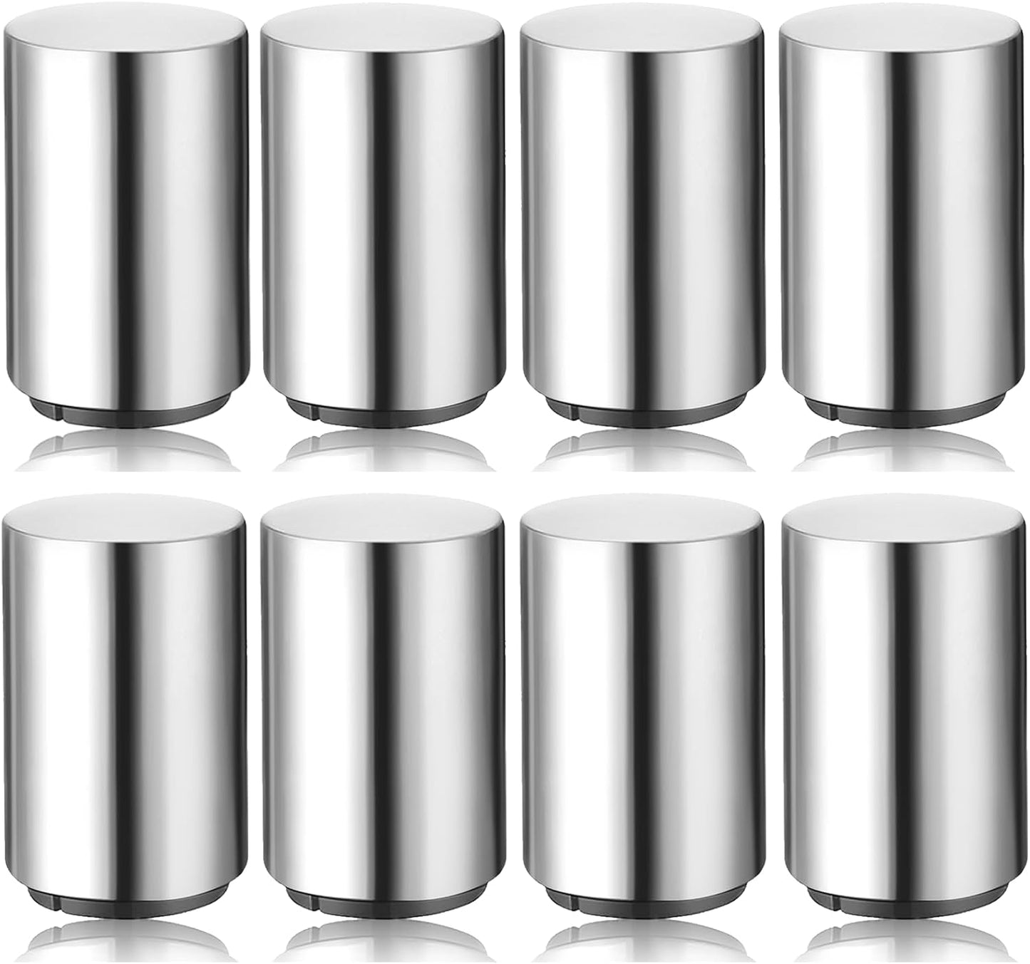 Portable Push Down Magnetic Beer Bottle Openers (8 Packs), No Damage to Caps, Quick to Open, Automatic Stainless Steel Pop the Top Cap Opener for Home Bar Camping and Traveling, Bartender Opening Tool