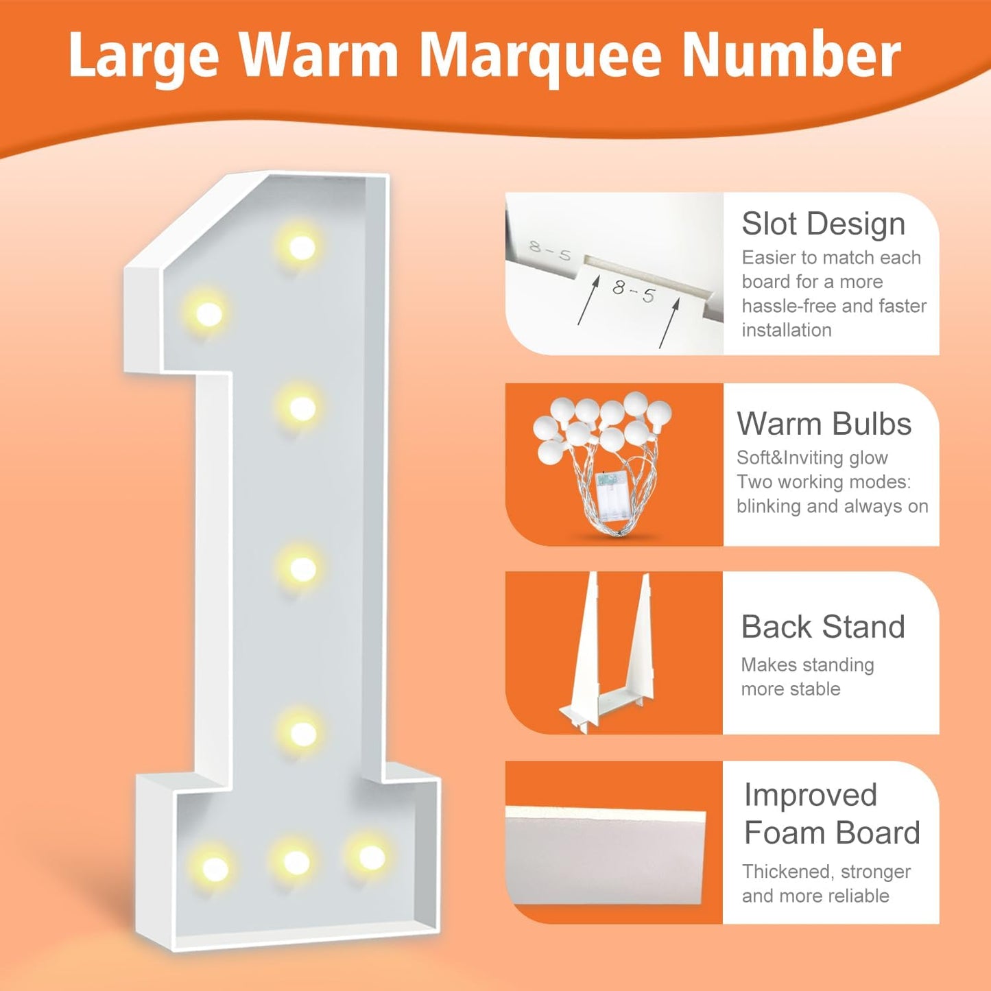 3FT Marquee Numbers 15, Large Light Up Numbers 15th Birthday Decorations for Girls Boys, Cardboard Numbers for Women Men Anniversary Party Decor Backdrop, DIY Foam Board Mosaic Number Sign