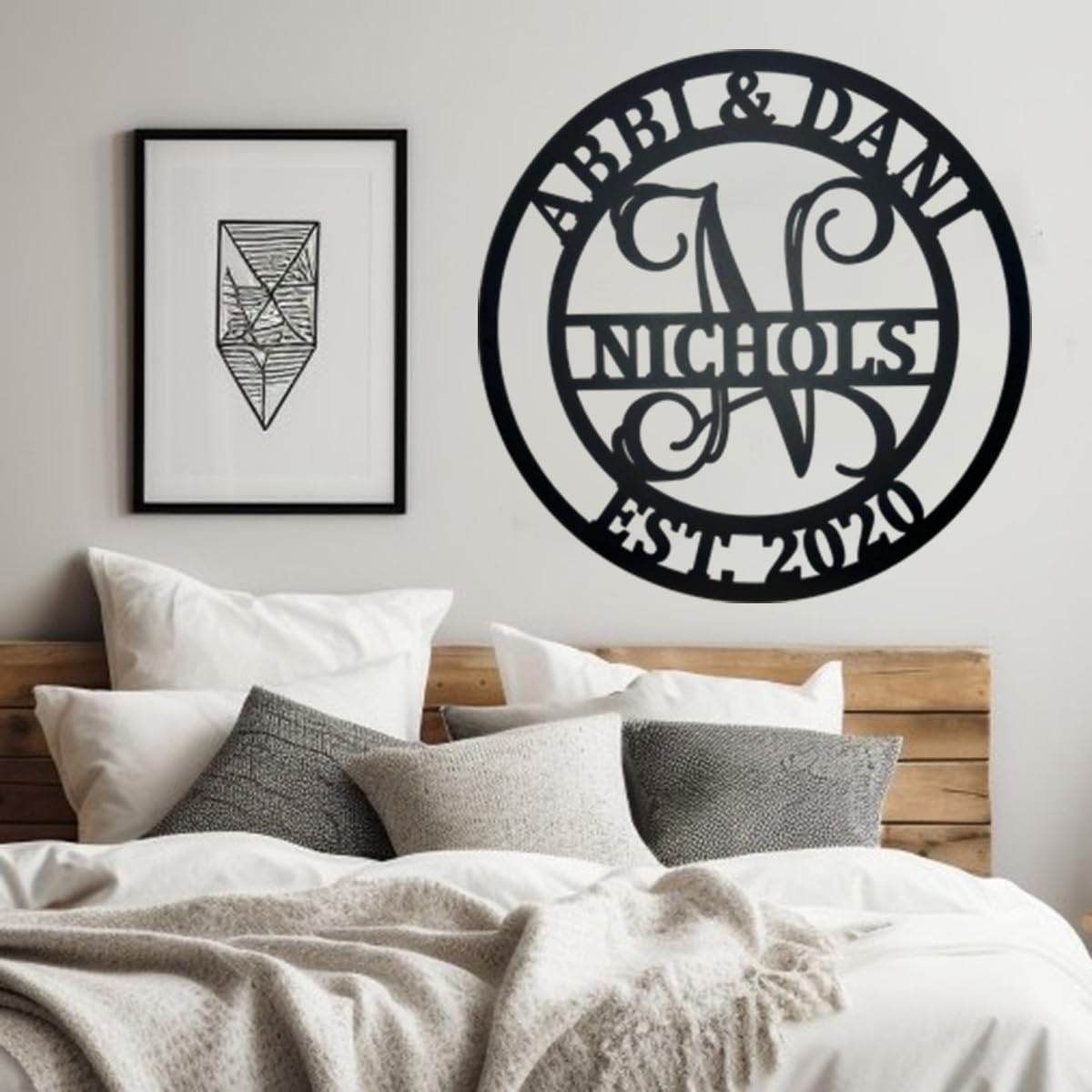 NAZENTI Personalized Name Metal Sign Gift For Couple, Wedding Gift, Family Name Sign, Outdoor Name, Anniversary, Home Decor, Front Door