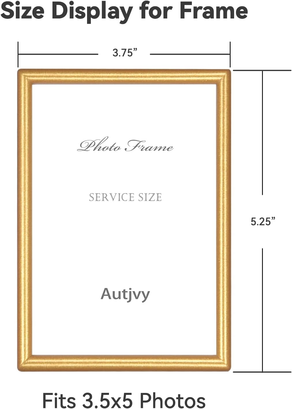 3.5x5 Picture Frame Matte Gold Modern Simple Thin Aluminum Metal Photo Frame with HD Real Glass, Display for Tabletop and Wall Collage. (2 Pack)