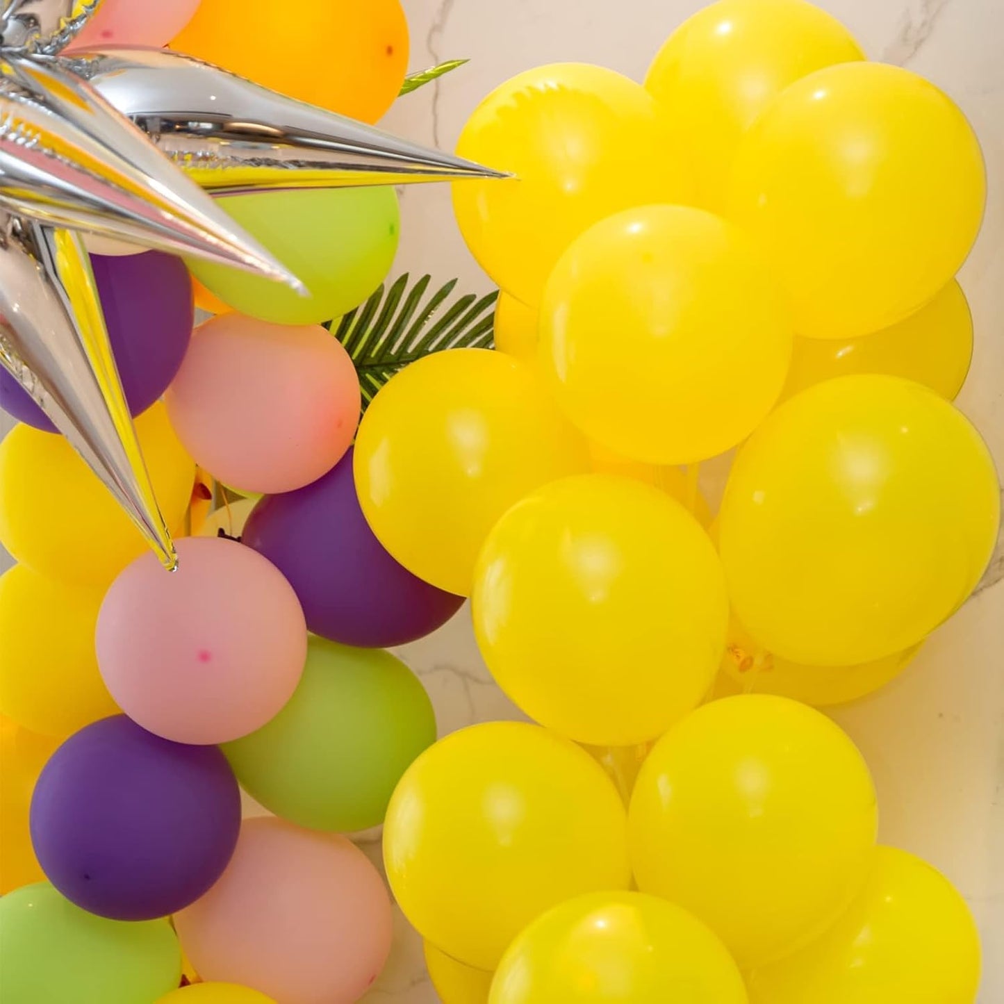 100pcs Balloons, 12 inch Yellow Latex Balloons Helium Quality for Gender Reveal,Birthday Party, Baby Shower, Honey Bee Party Decoration (with 66ft Ribbon)