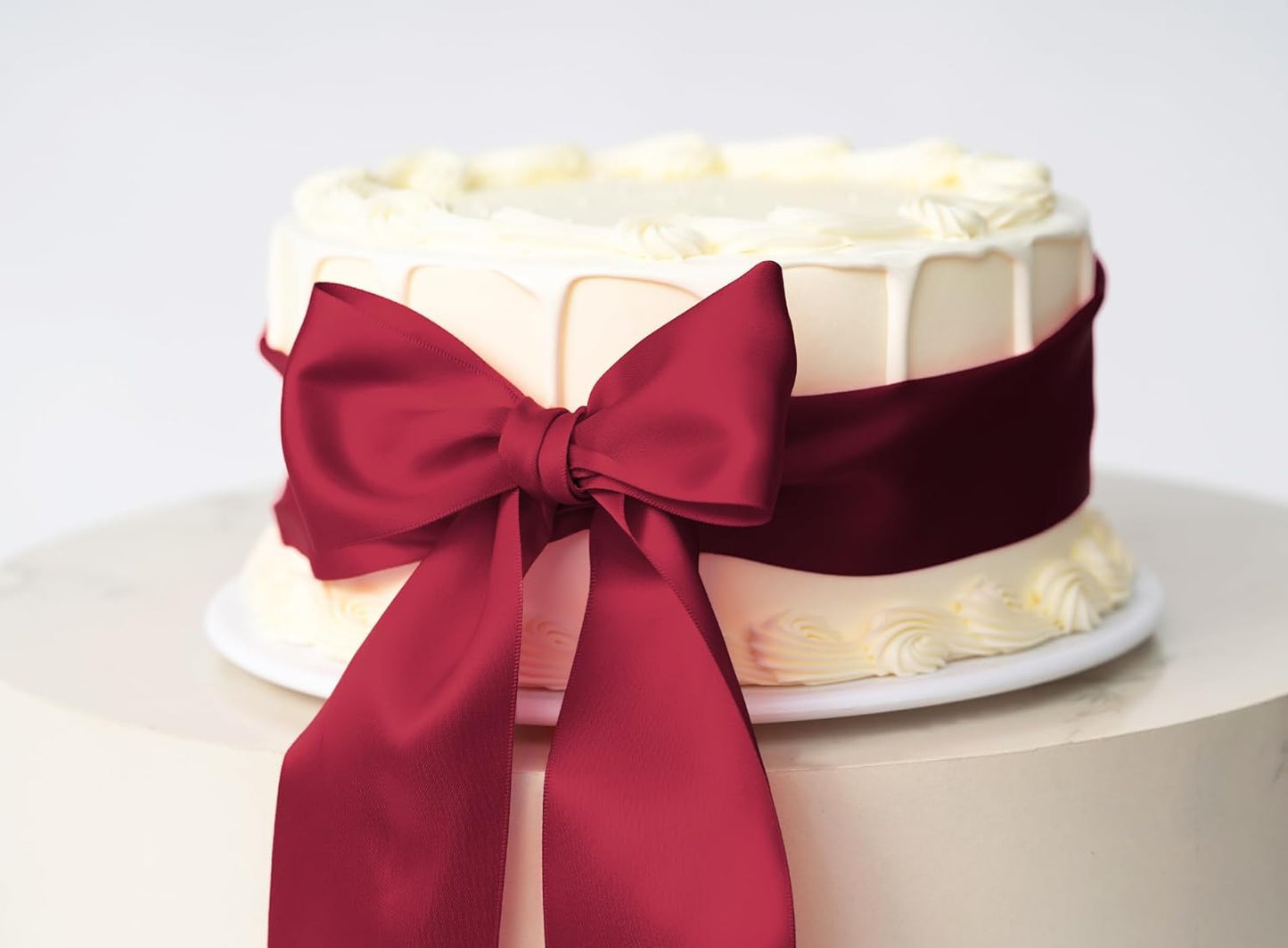 Burgundy Satin Ribbon 2.5 Inch Double-Faced Ribbons 25 Yards for Christmas Gift Wrapping Flower Bouquet Wedding Paper Bows Invitations Crafts