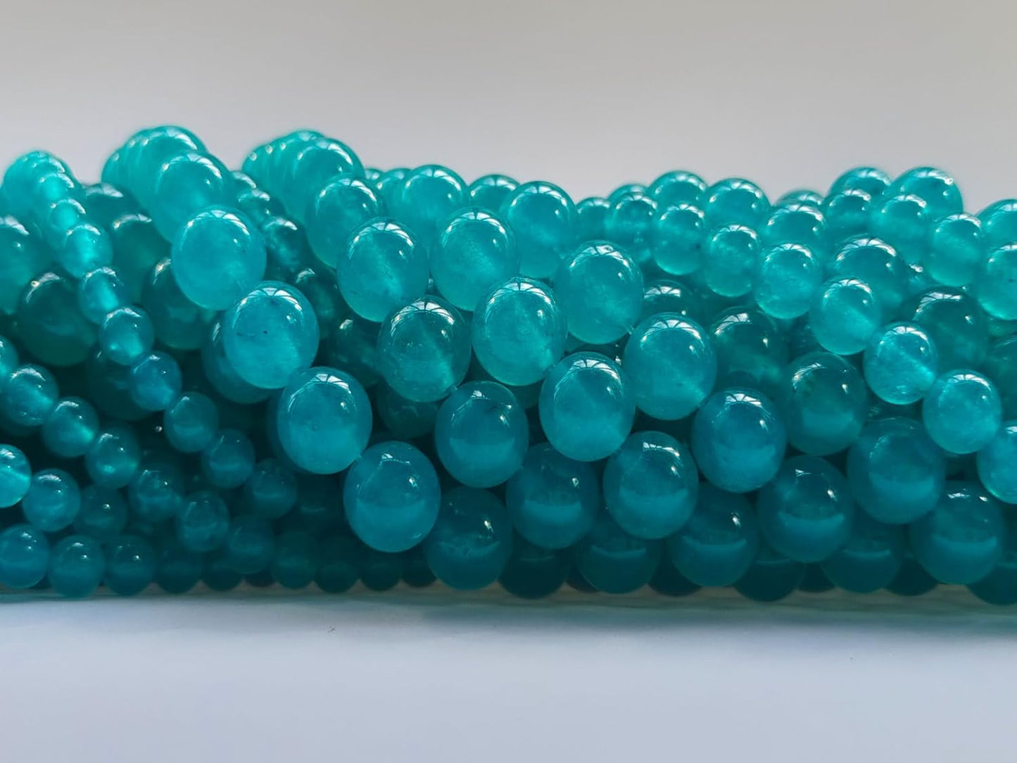 Stone Beads 10mm 60pcs Lake Blue Chalcedony Beads Round Loose Gemstones Beads for Bracelet Necklace Jewelry Making (10mm, 61017 Lake Blue Chalcedony)