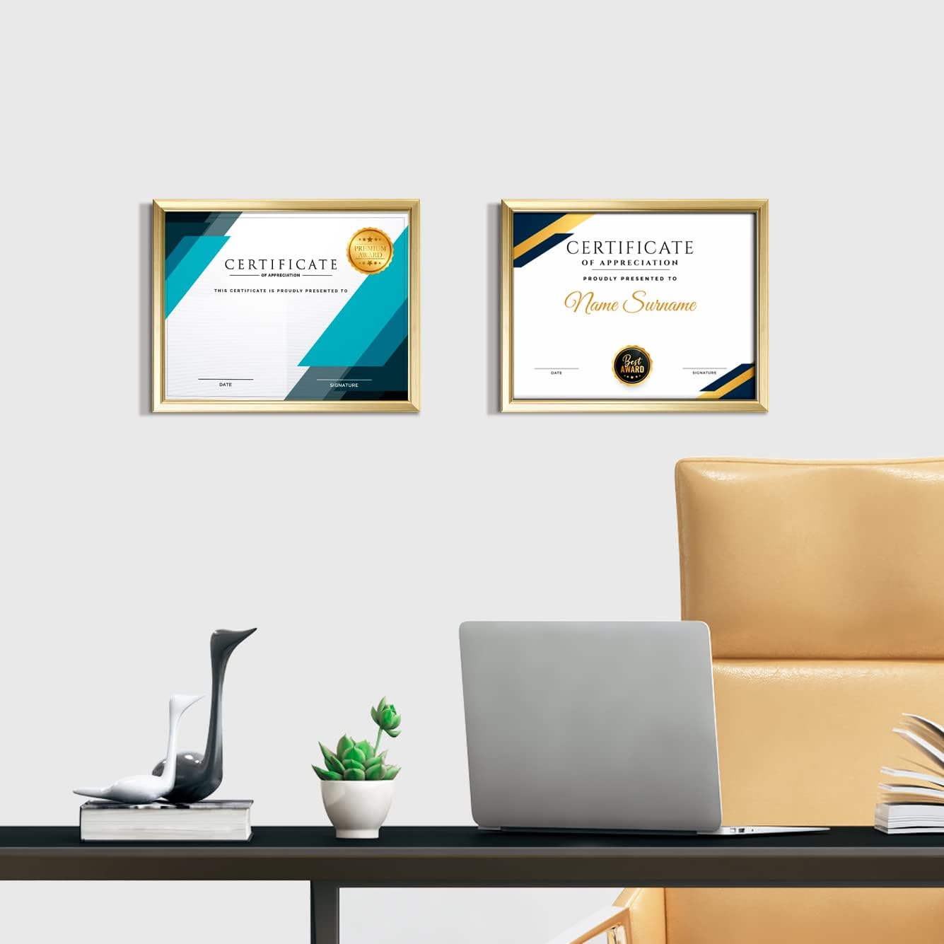 LaVie Home 8.5x11 Picture Frames (12 Pack, Gold) Simple Designed Photo Frame with High Definition Glass for Wall Mount & Table Top Display, Set of 12 Classic Collection