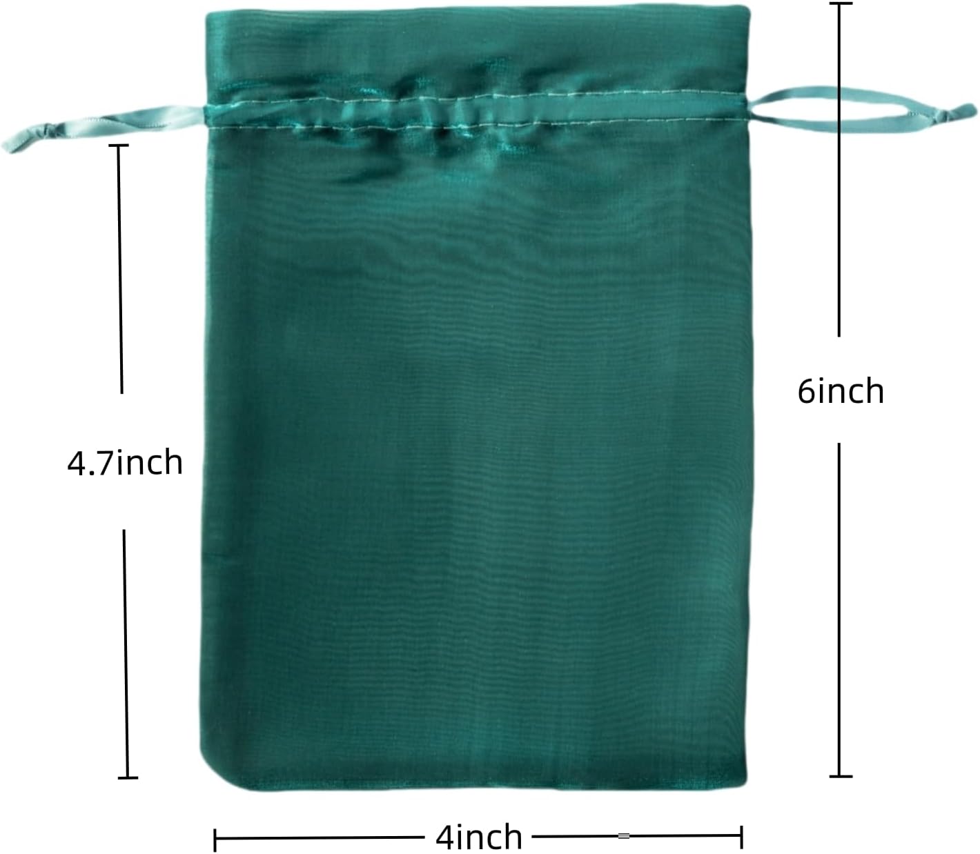 QIANF 20 Pcs Dark Green Small Organza Bags 4X6 inch for Wedding Favors with Drawstring, Mini Mesh Gift Bags Jewelry Pouch for Candy Bridal Shower Party Favor Baby Shower Christmas