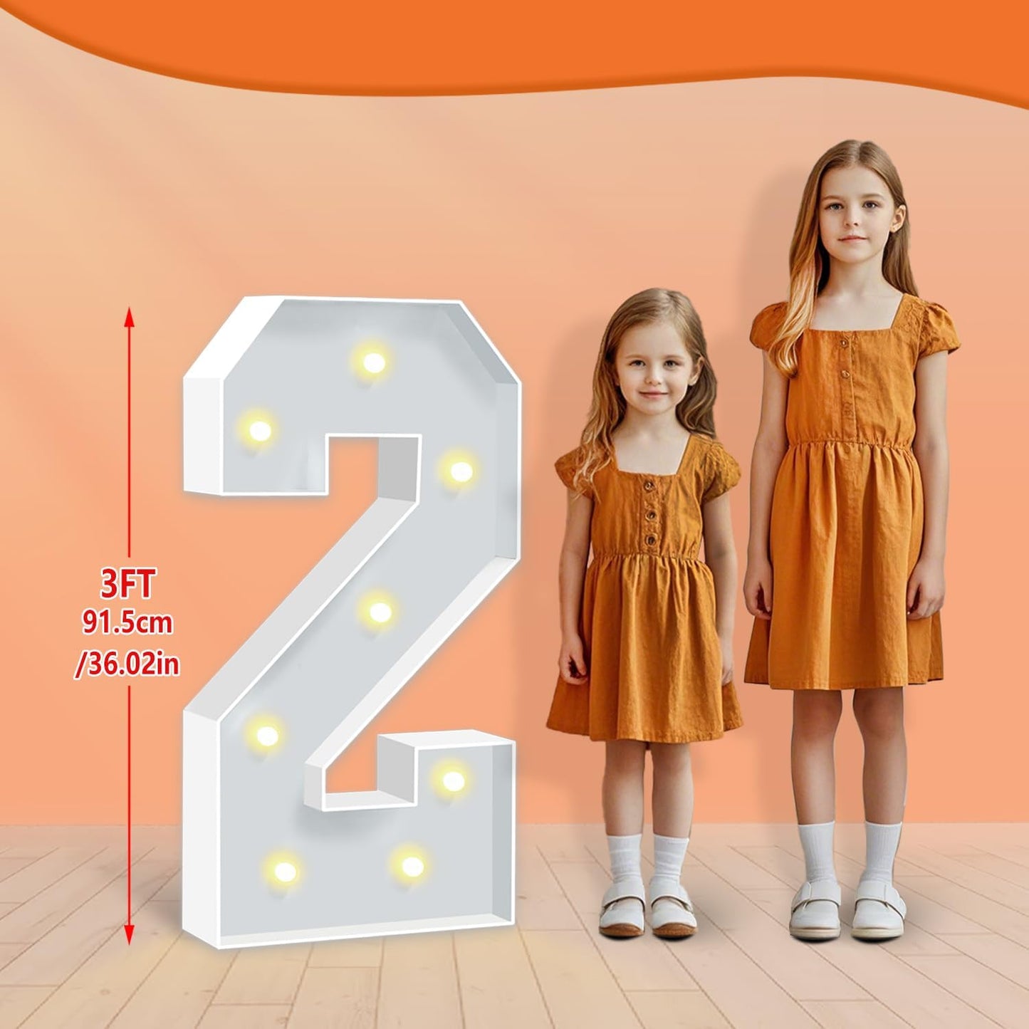 3FT Marquee Numbers, Big Light Up Numbers 2, Cardboard Numbers for Balloons 2nd 20th 21st Birthday Decorations, DIY Mosaic Numbers for 2025 Graduation, Marquee Sign Pre-Cut Foam Board Kit