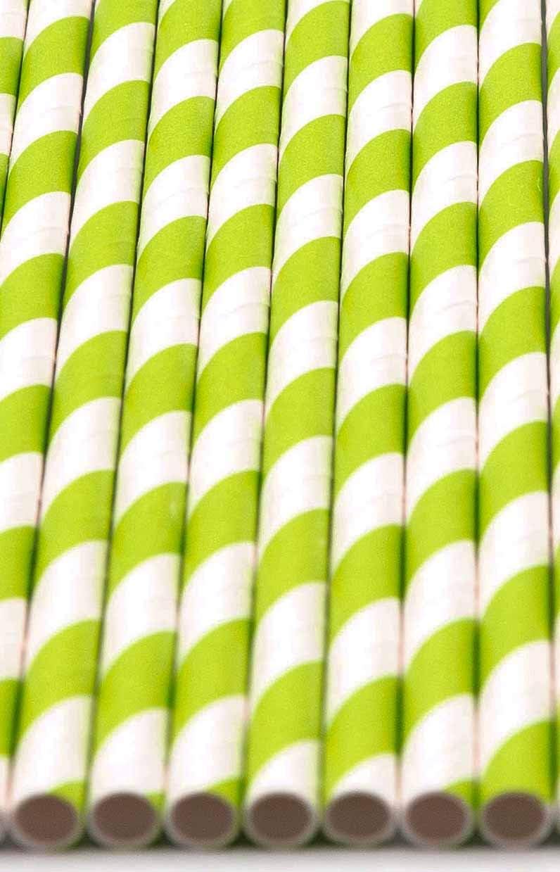 Pack of 300 Green Swirls Biodegradable 4-Ply Paper Drinking Straws (Compostable, Non-toxic, BPA-free)