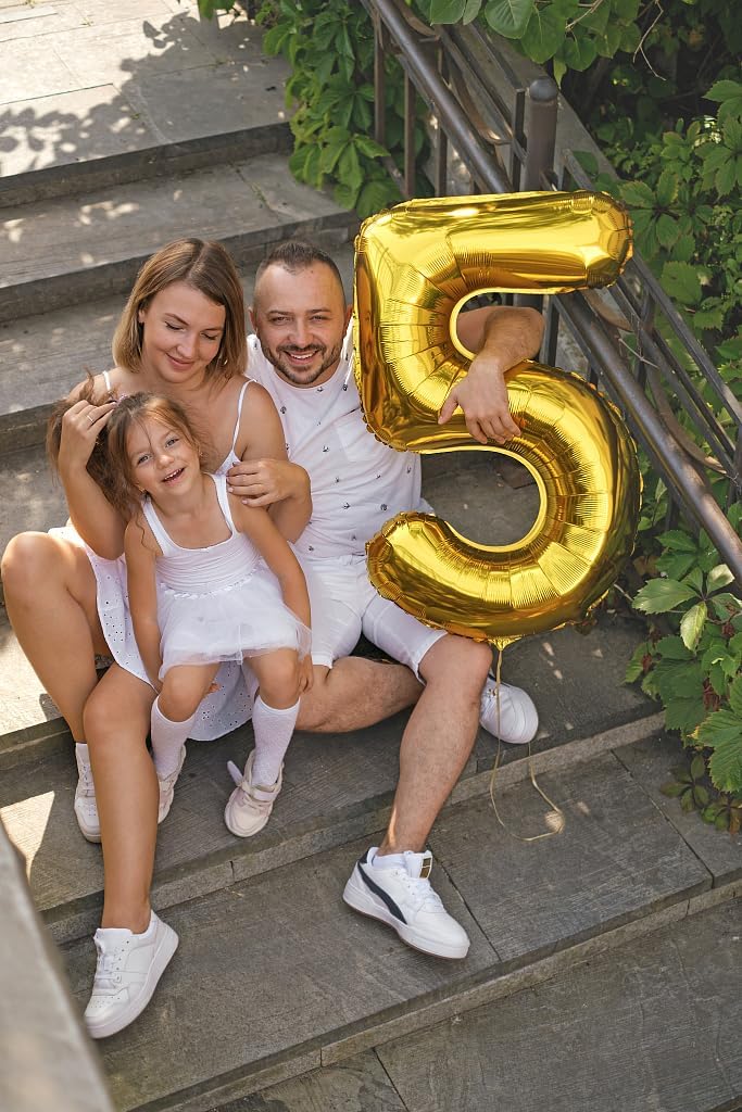 Gold Mylar Number 15 Balloon 40 inch, Number 15 Birthday Balloon for Boy Girl, Gold Foil 15 Balloon for 15 Birthday Party, Anniversary Celebration Number Balloons Decorations