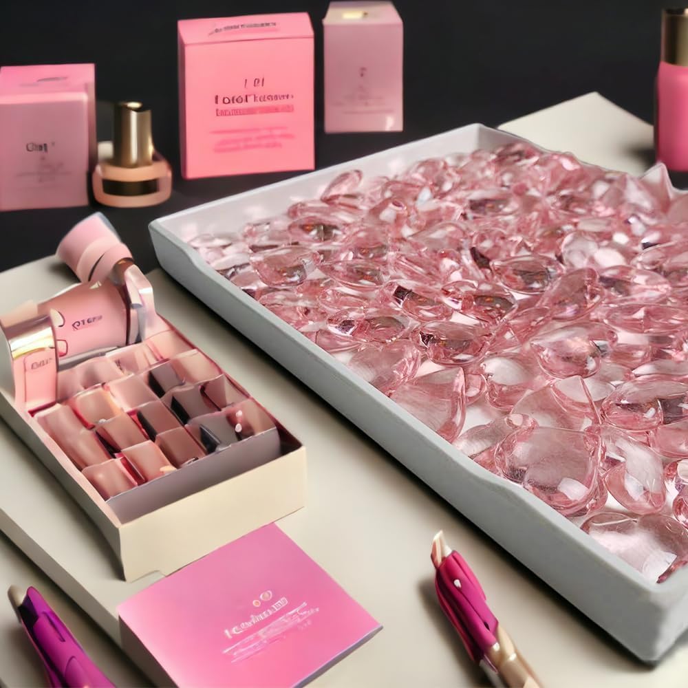 200 Pcs Pink Acrylic Heart Shaped Crystals, 0.9 Inch Heart Crystal Rhinestones, Diamond Fake Gems for Vase Fillers,Table Scatters,Wedding Centerpieces,Birthday,Bridal Shower,Engagement Party