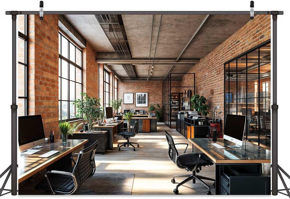 5X3ft Office Video Photo Backdrop Photography Background for Recording Conference, Zoom Home Podcast Backdrops Photo Booth Prop Decorations Wall Decor Tablecloth