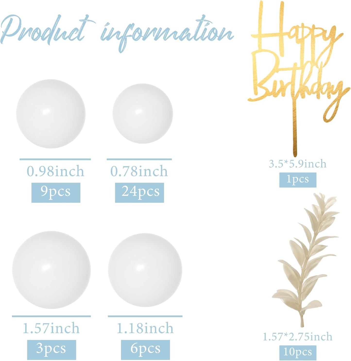 MIAHART Ball Cake Toppers Boho Grass Cake Topper Ball Cake Insert Decoration for Birthday Wedding Baby Shower Party Decorations Boho Themed Party Supplies (White)