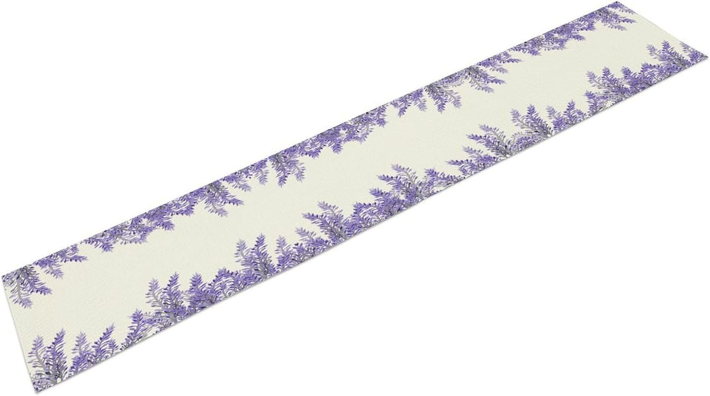 Purple Lavender Table Runner Vintage Watercolor Modern Kitchen Restaurant Decoration Suitable for Indoor and Outdoor Wedding Party Banquet Table Runner 13x36 Inch