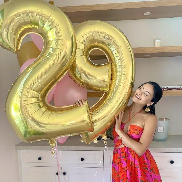 Big Light Gold 40 Inch 9 Balloon Number, Jumbo Giant 9th 19 29 39 49 99 Birthday Party Decorations, Large Champagne Gold Foil Balloons Anniversary Birthday Party Engagement Decorations