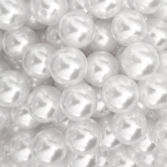 100Pcs 20mm White Round ABS Faux Pearl Beads for Jewelry Making, DIY Crafts, Home Decoration