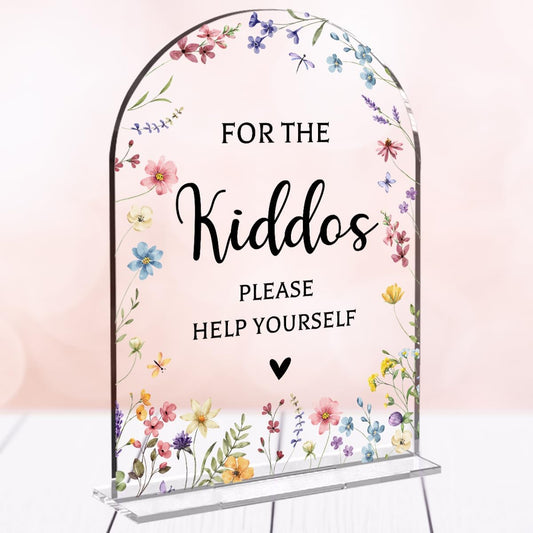 Wedding Sign，For The Kiddos Wedding Sign, Weddings Supplies 5x7 Inch, Kids Wedding Activities Acrylic Plaque, Please Help Yourself Sign, Wedding Signs for Ceremony And Reception decorative-signs184