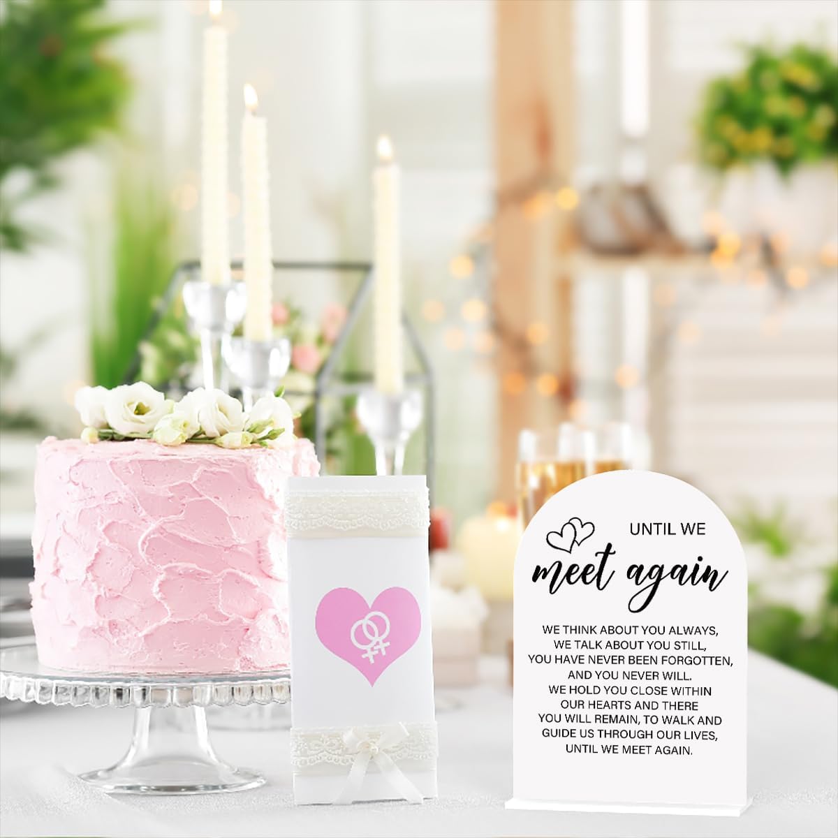 Acrylic Wedding Sign Wedding Signs for Ceremony Until We Meet Again Sign for Wedding Modern Calligraphy Arch Acrylic Table Top Sign for Wedding Reception and Event Party Table(white）