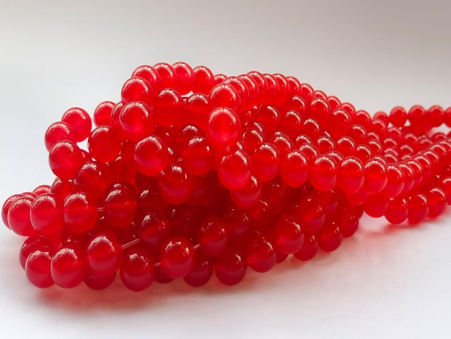 Stone Beads 8mm 100pcs Red Chalcedony Beads Round Loose Gemstones Beads for Bracelet Necklace Jewelry Making (8mm, 60830 Red Chalcedony)