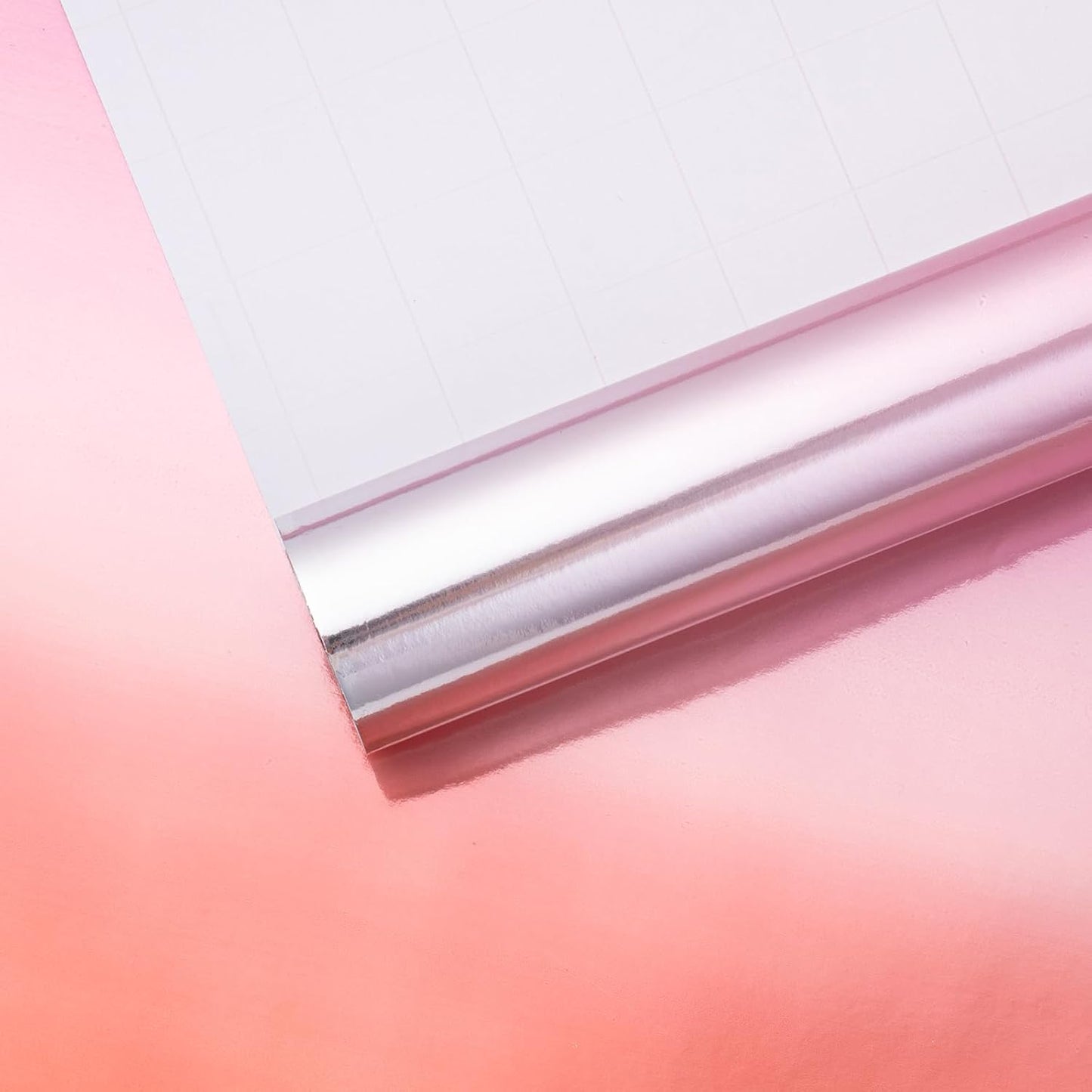 WRAPAHOLIC Ombre Foil Wrapping Paper - Mini Roll - 17 Inch X 33 Feet - Metallic Pink Gradient Color for Wedding, Birthday, Shower, Congrats, and Holiday