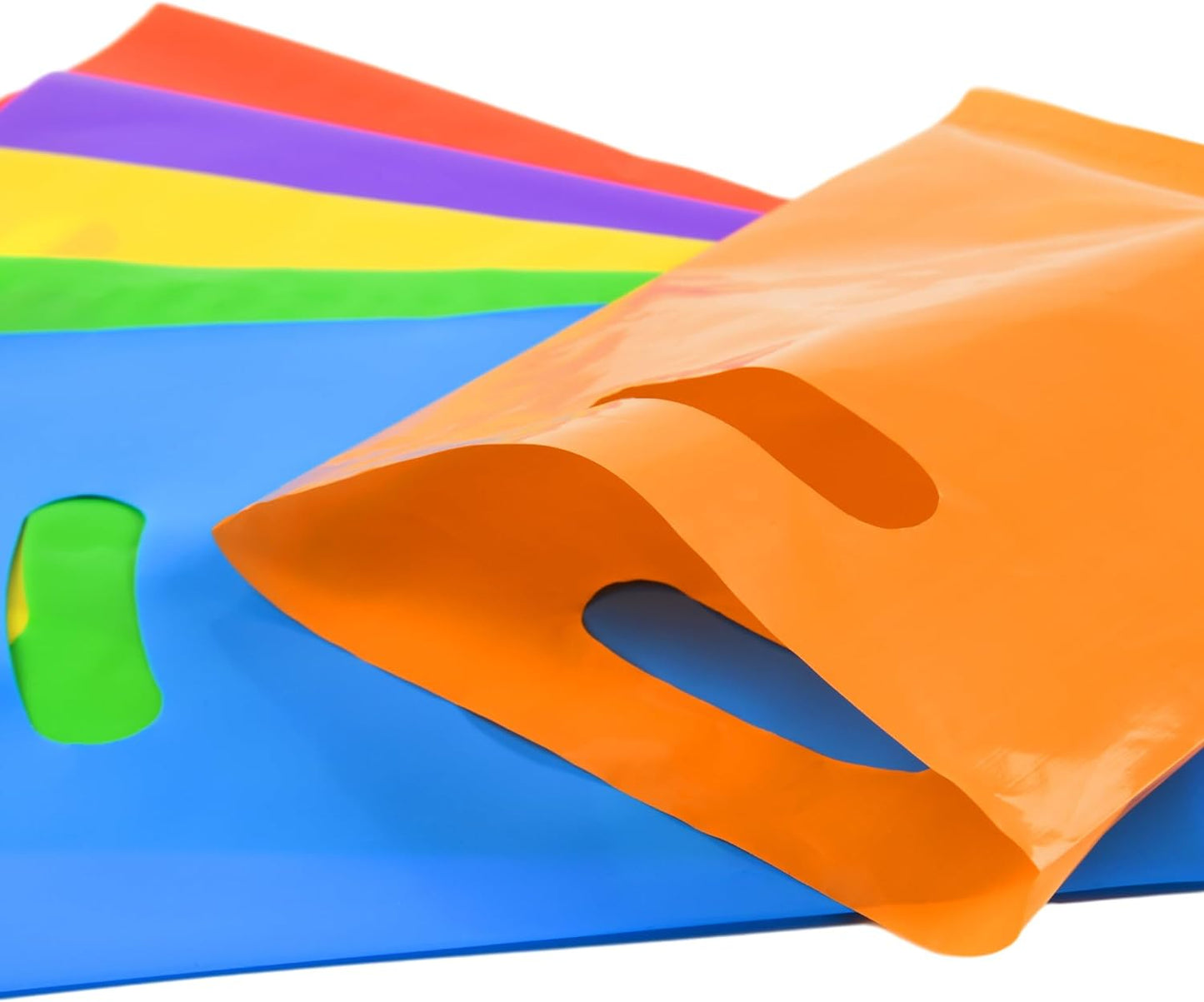 24 PCS Plastic Party Favor Small Gift Bags, 6"x8" Goodie Bags for Kids, Candy Treat Pouches Bulk with Handle for Kids' Birthday Party, Thanksgiving, Christmas, Halloween, 6 Colors