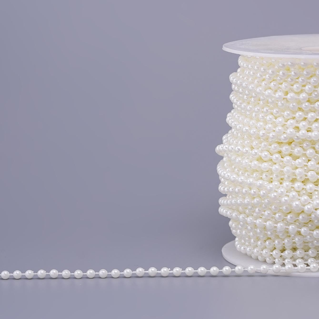 44 Yards/131 Feet Pearl Garland Craft String Pearls, Faux Pearl for Wedding Party Decoration, Christmas Tree Decorations and DIY Crafts (Ivory, 4 mm 131 Feet)
