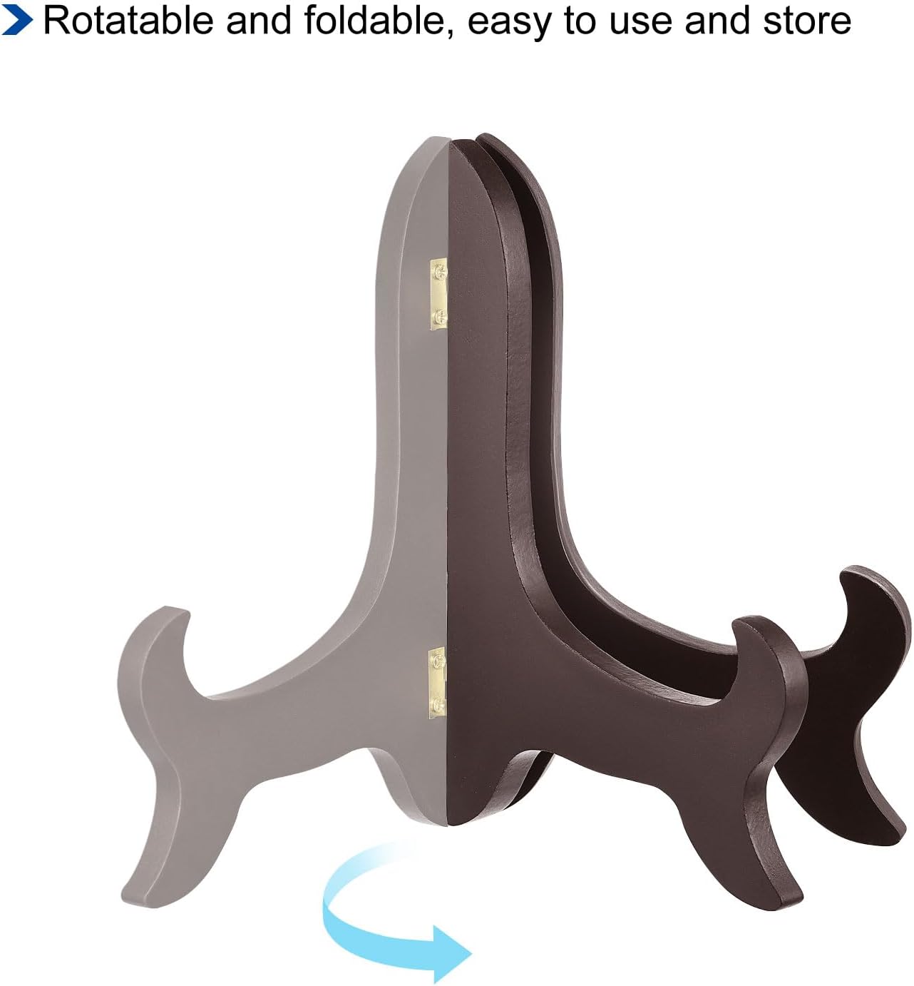 uxcell 8" Easel Plate Holder, Wooden Folding Display Stand Brown for Decorative Picture Frame