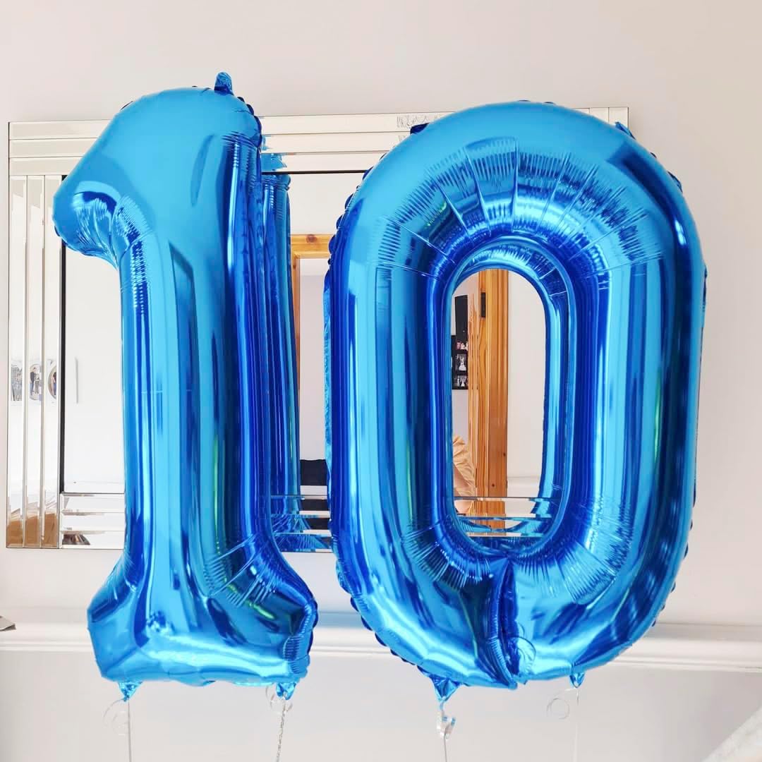 Blue 7 Balloon Number,40 Inch Number 7 Balloon Big Blue 7 Foil Mylar Helium Balloon for Birthday Party Decorations