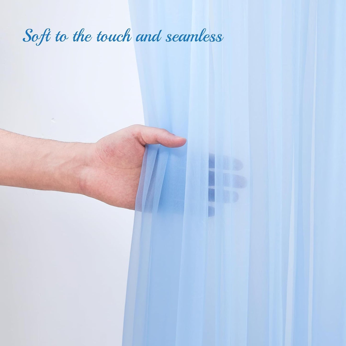 10x10ft Baby Blue Tulle Backdrop Curtain for Parites, Sheer Backdrop Curtains for Wedding Baby Shower Birthday Party Photo Shoot Decorations